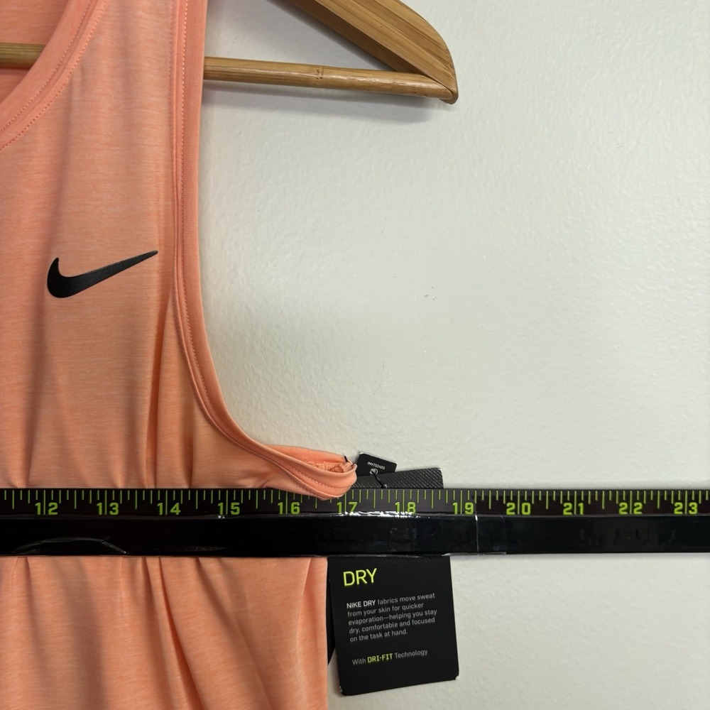 Nike Womens Tennis Dress Medium Salmon Pink Sleeveless Advantage Slim Semi Sheer - Picture 9 of 13